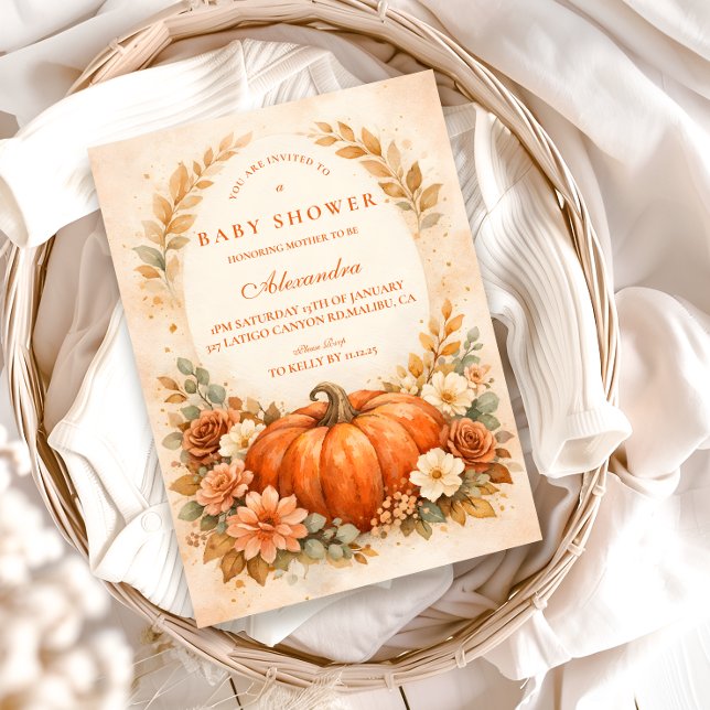 Invitation Baby Shower Petite Citrouille d'Automne (Créateur téléchargé)