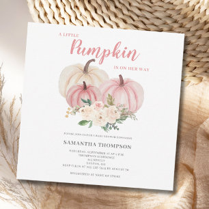 Invitation Baby Shower Petite Citrouille Rose