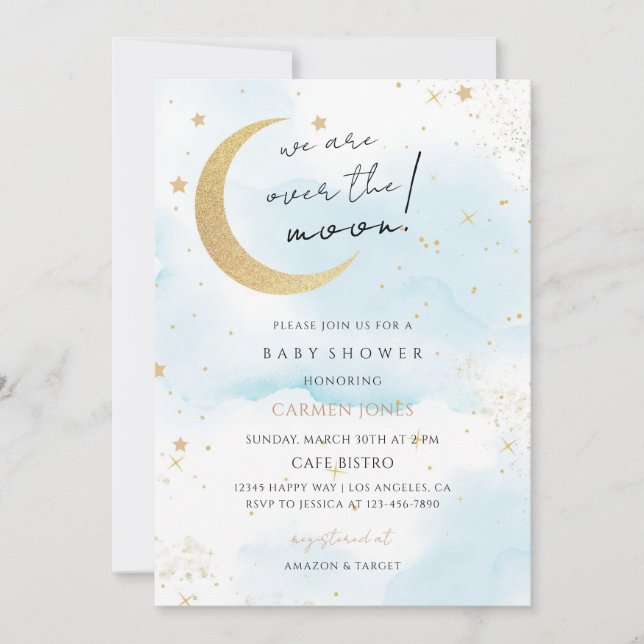 Invitation Baby Shower Petite Étoile (Devant)