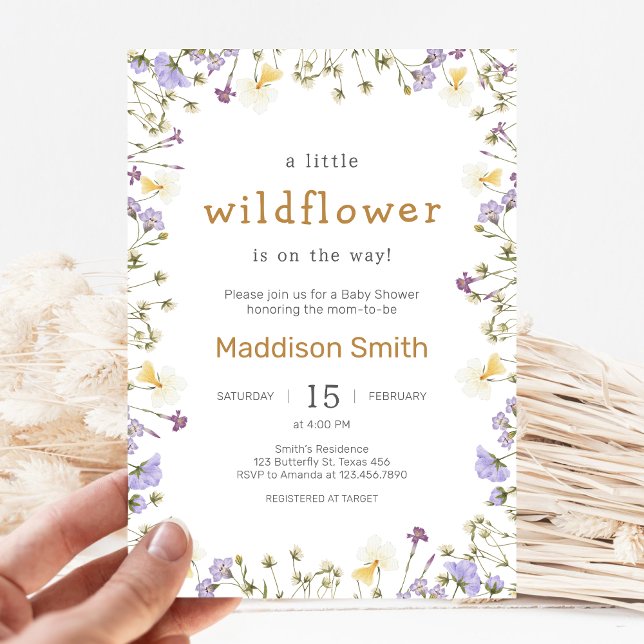 Invitation Baby Shower Petite Fleur Sauvage (Wildflower Baby Shower Invitation)