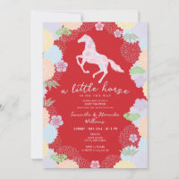Baby Shower Petite Jument Florale Rouge 2026