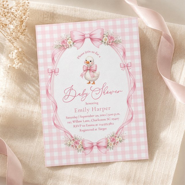 Invitation Baby Shower Petite Oie Coquette (Créateur téléchargé)