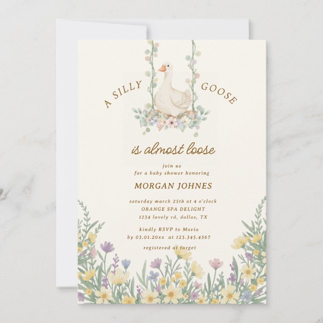 Invitation Baby Shower Petite Oie Rigolote (Devant)