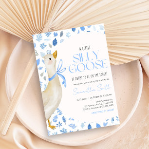 Invitation Baby Shower Petite Oie Rigolote Bleue