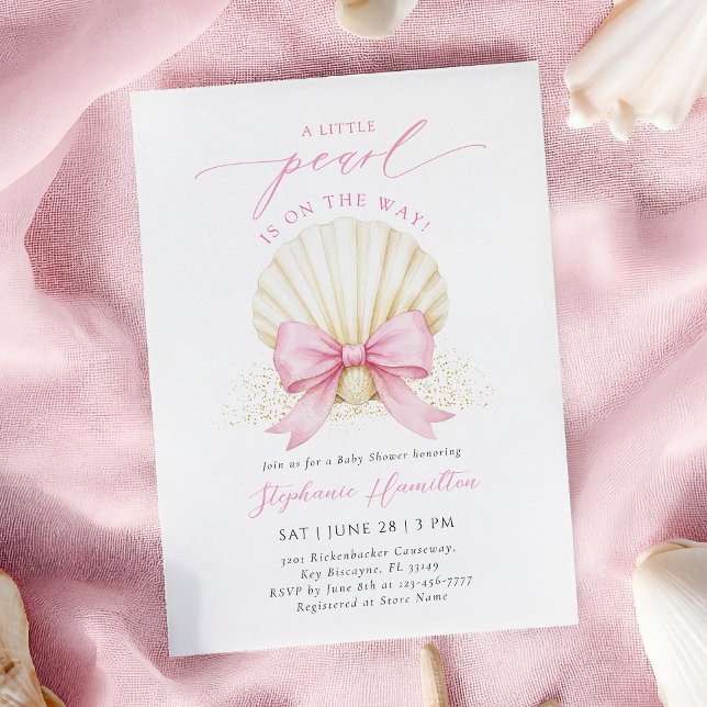 Invitation Baby Shower Petite Perle Coquette (Créateur téléchargé)