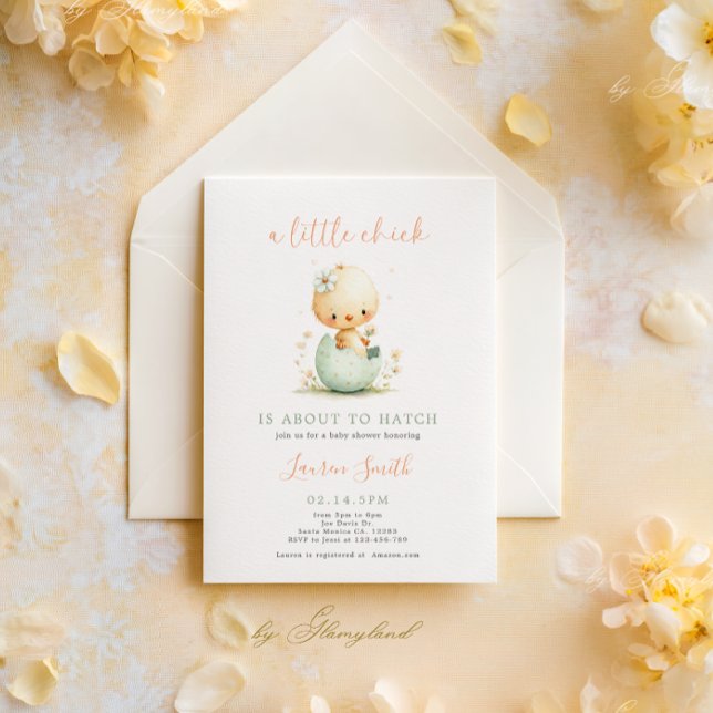 Invitation Baby Shower Petite Poussin de Printemps (Créateur téléchargé)
