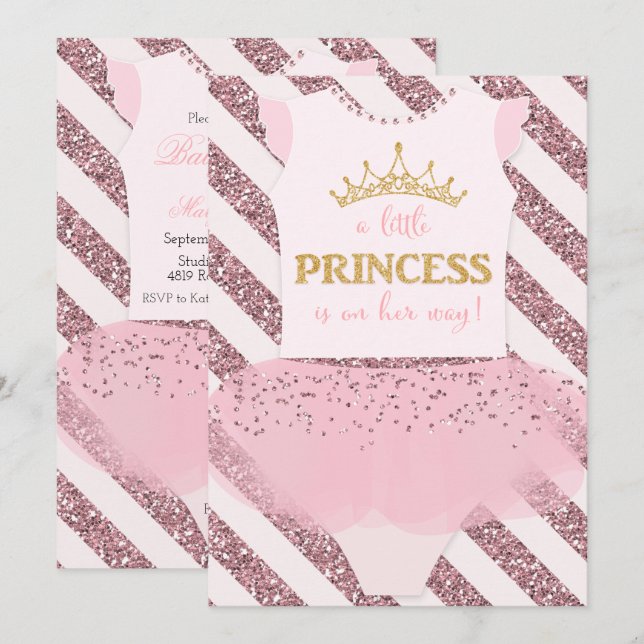 Invitation Baby Shower Petite Princesse (Devant / Derrière)