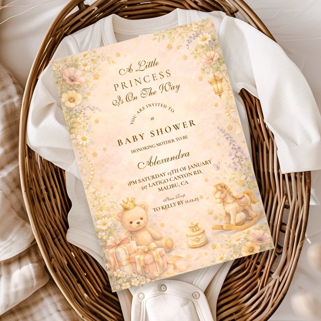 Invitation Baby Shower Petite Princesse Lune (Créateur téléchargé)