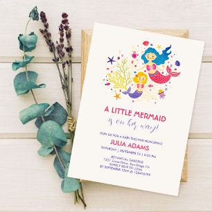 Invitation Baby Shower Petite Sirène Brise Marine