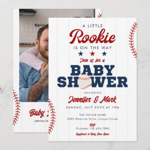 Invitation Baby Shower Photo Bébé Baseball Petite Recrue
