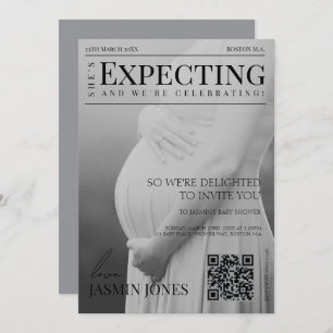 Invitation Baby shower photo éditorial de style magazine uniq