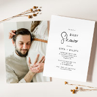 Baby shower photo simple et moderne Neutral Couple