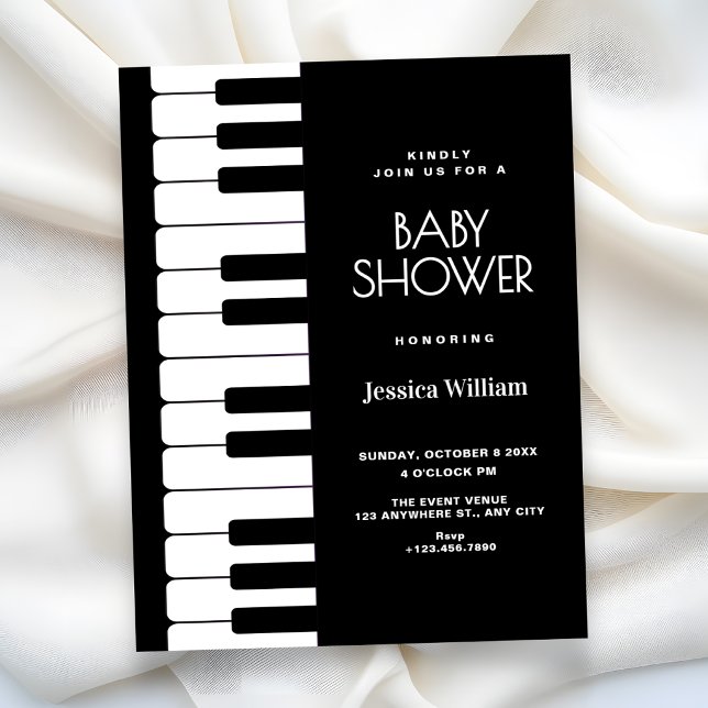 Invitation Baby shower piano (Créateur téléchargé)