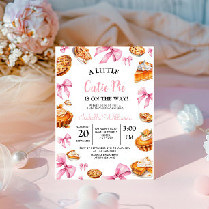 Invitation Baby shower Pie Pink Bow