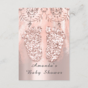 Invitation Baby shower Pieds Argent Fille Rose Royal Parties 
