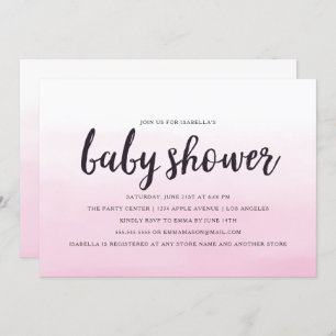 Invitation Baby shower Pink Ombre