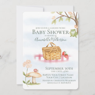 Invitation Baby shower pique-nique du Jardin Cute