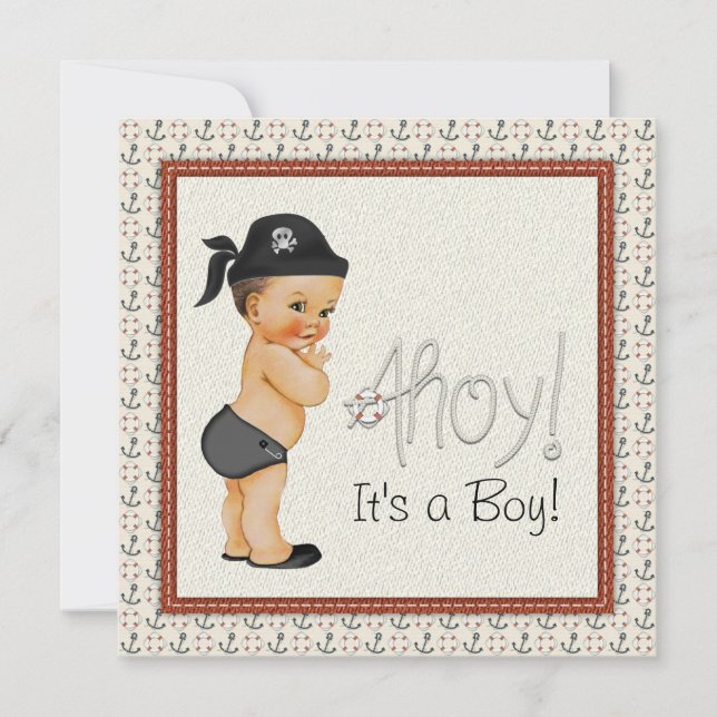 Invitation Baby shower pirate (Devant)