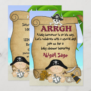 Invitation Baby shower Pirate Little Buccaneer