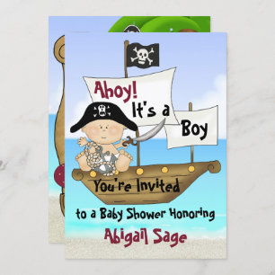 Invitation Baby shower Pirate Little Buccaneer