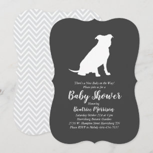Invitation Baby shower Pit Bull Pitbull neutre pour le genre