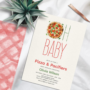 Invitation Baby shower Pizza & Pacificateurs