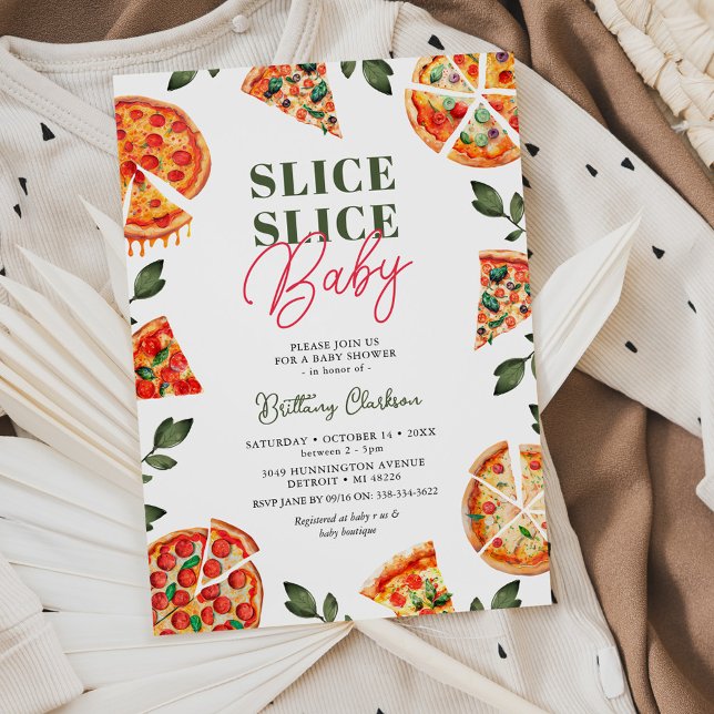 Invitation Baby Shower Pizza Slice Slice (Créateur téléchargé)