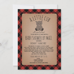 Invitation Baby shower Plaid Par Courrier Distances Sociales 