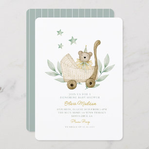 Invitation Baby shower Plante de fleurs pour bébé aquarelle