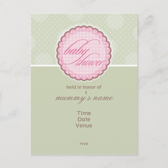 INVITATION baby shower :: point tacheté (Devant)