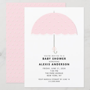 Invitation Baby shower Pointe rose