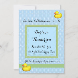 Invitation Baby shower Pois bleu