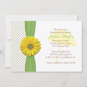 Invitation Baby shower Pois Brown et vert