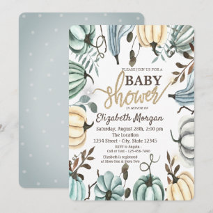 Invitation Baby shower Pois Citrouilles