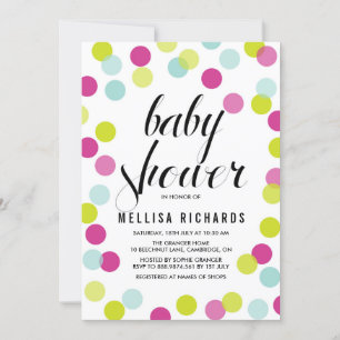 Invitation Baby shower Pois coloré