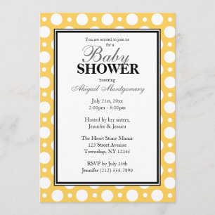 Invitation Baby shower Pois de Cafe Yellow Assorti