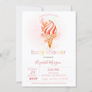 Invitation Baby shower Pois de glace