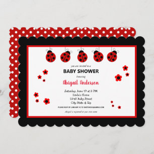 Invitation Baby shower Pois de Ladybug