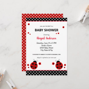 Invitation Baby shower Pois de Ladybug