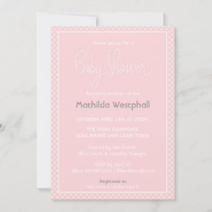 Invitation Baby shower Pois rose clair