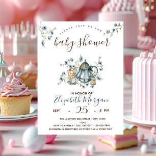 Invitation Baby shower Pois Tea Party