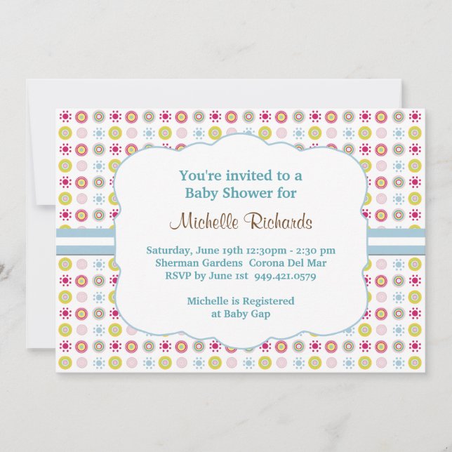 Invitation Baby shower Poka Dot (Devant)