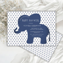 Baby shower Polkadot bleu marine