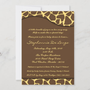Invitation Baby shower Poster de animal 5x7 Giraff