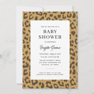 Invitation Baby shower Poster de animal beige et Brown