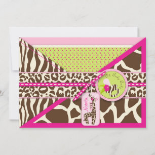 Invitation Baby shower Poster de animal de Giraffe & Pacifie