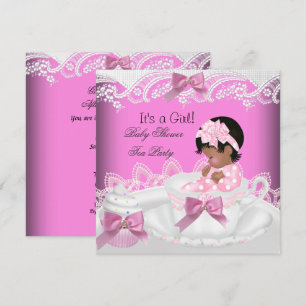 Invitation Baby shower pour bébé afro-américain fille Tasse à
