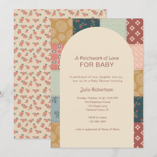 Invitation Baby-Shower pour Bébé avec Courtepointe Vintage