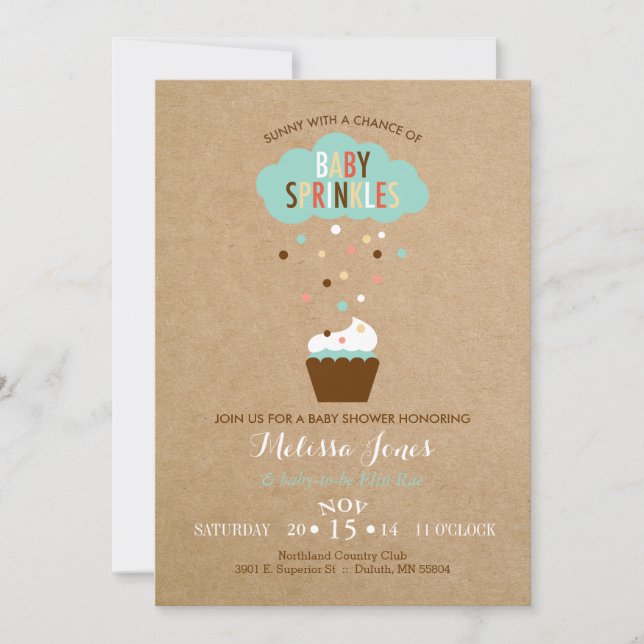 Invitation Baby shower pour bébé Cupcake (Devant)