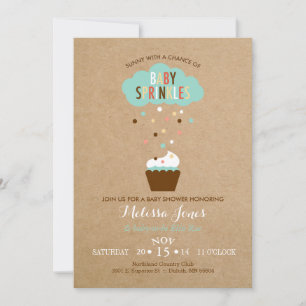 Invitation Baby shower pour bébé Cupcake